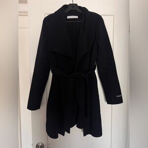 T Tahari Elegant Black Trench Coat